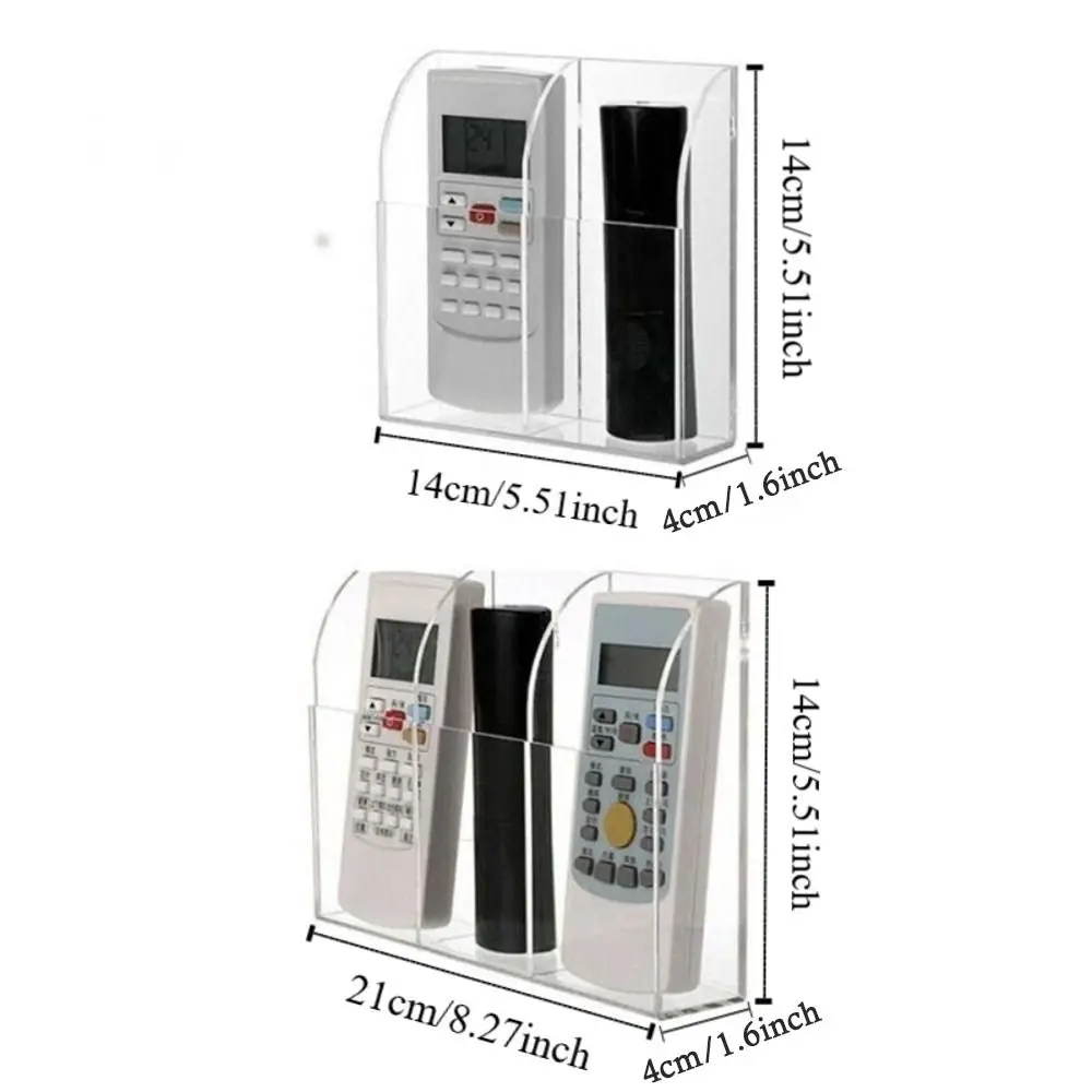 حامل جهاز تحكم عن بعد من الأكريليك يُثبت على الحائط صندوق تخزين قلم شفاف متعدد الوظائف مع براغي منظم للمكياج بجانب السرير