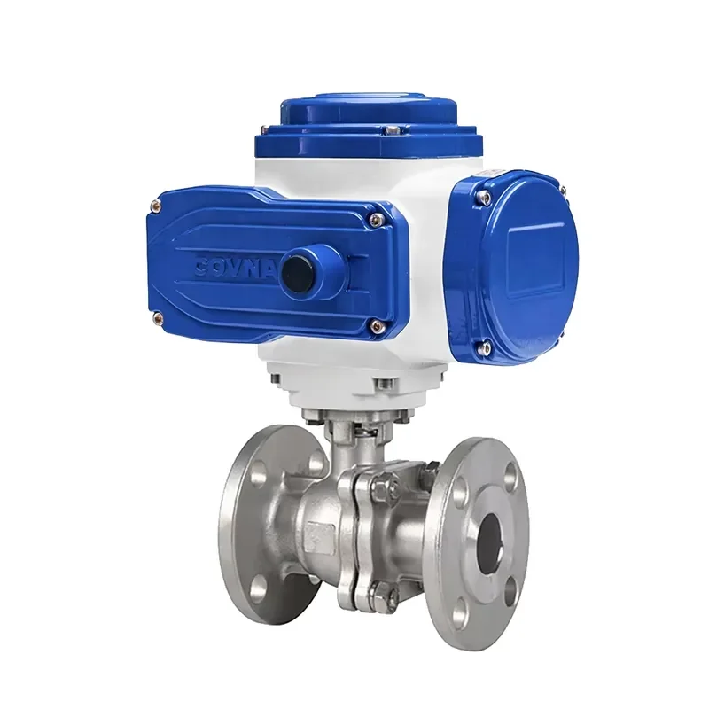 COVNA Urgent Order Valve Actuators Electric 12V 24V 4 Inch Double Flange High Pressure Motorized Electric Ball Valve