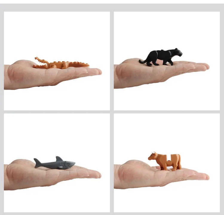 12 قطعة من مكعبات بناء نماذج حيوانات التمساح MOC - ألعاب تعليمية من الطوب للأطفال الصغار #5