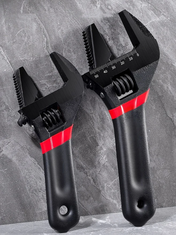 JUSTINLAU 1 Stück 6/8 Zoll Kurzgriff Verstellbarer Schraubenschlüssel, Übergroßer Offener Mini-Schraubenschlüssel, Großdurchmesser-Handwerkzeug für Badezimmerreparaturen – Detail 1