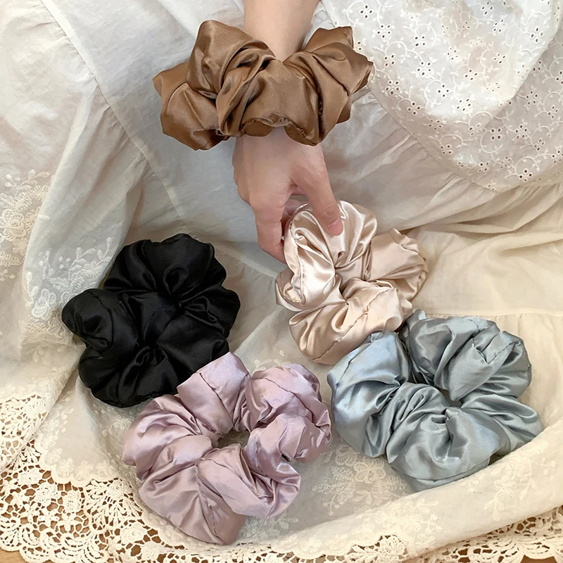 Fan Bingbing-Inspired Satin Pillow Sleep Hair Tie for Women - French Chic Style.