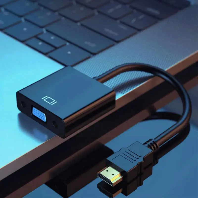HDMI 호환 VGA 어댑터 디지털 아날로그 변환기 케이블, PS노트북 TV 박스-프로젝터 디스플레이 HDTV용