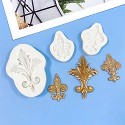 European Classical Relief Pattern Sugar Flipping cake, Chocolate candy Baking Mold, Flower Vine Pendant, Clay silicone Mold