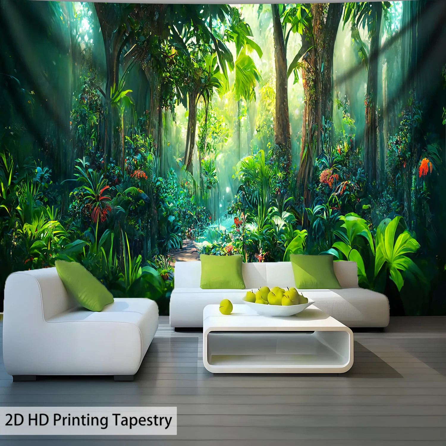 Green tropical rainforest Digital printing polyester wall hanging tapestry decorative Living room bedrooms background gift