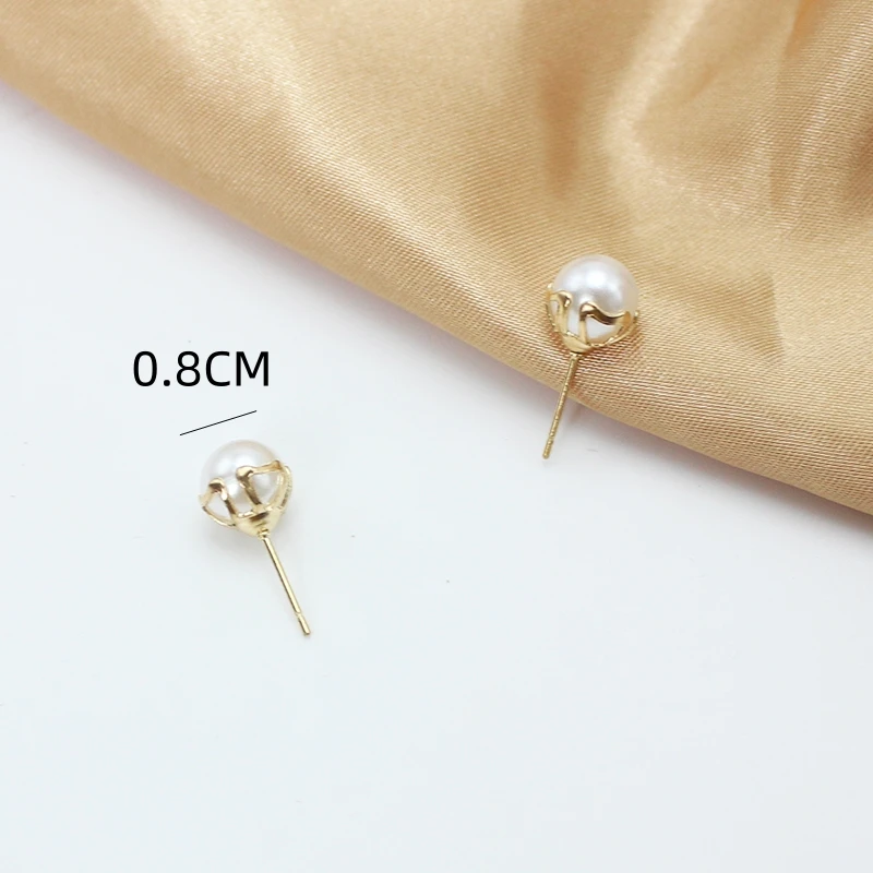 New Gold Color Hollow Heart Round Imitation Pearl Stud Earring for Women Simple Geometry Jewelry Brincos Party Christmas Gift