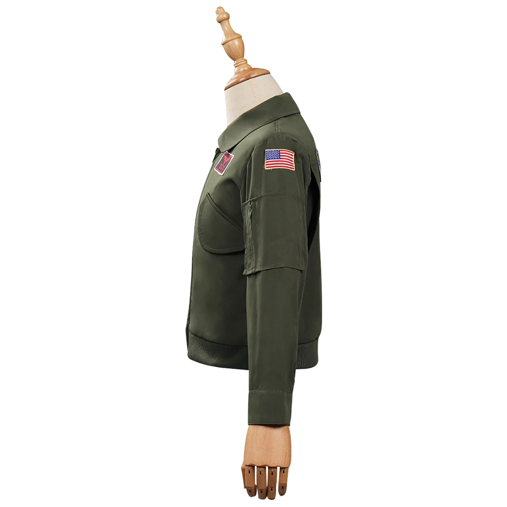 Kids Children Top Cos Gun Maverick Cosplay Costume Bomber Jacket Outfits Halloween Carnival Suit