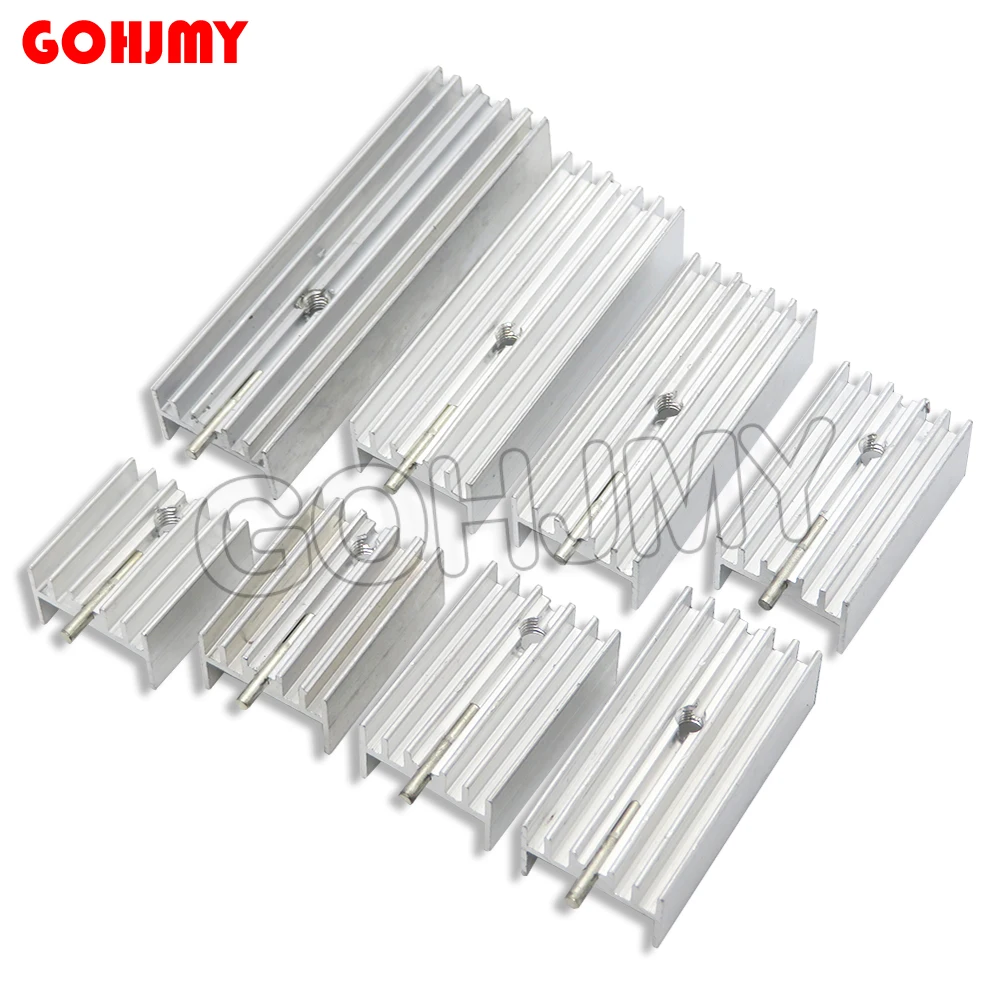 10 peças 15*10*16/20/22/25/30/35/40/50 to220 transistor radiador de dissipador de calor com agulha para transistores to-220 branco novo