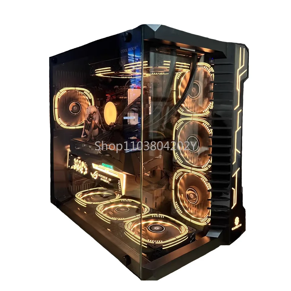 

Water-cooled computer case, desktop, game, cool, transparent, host case