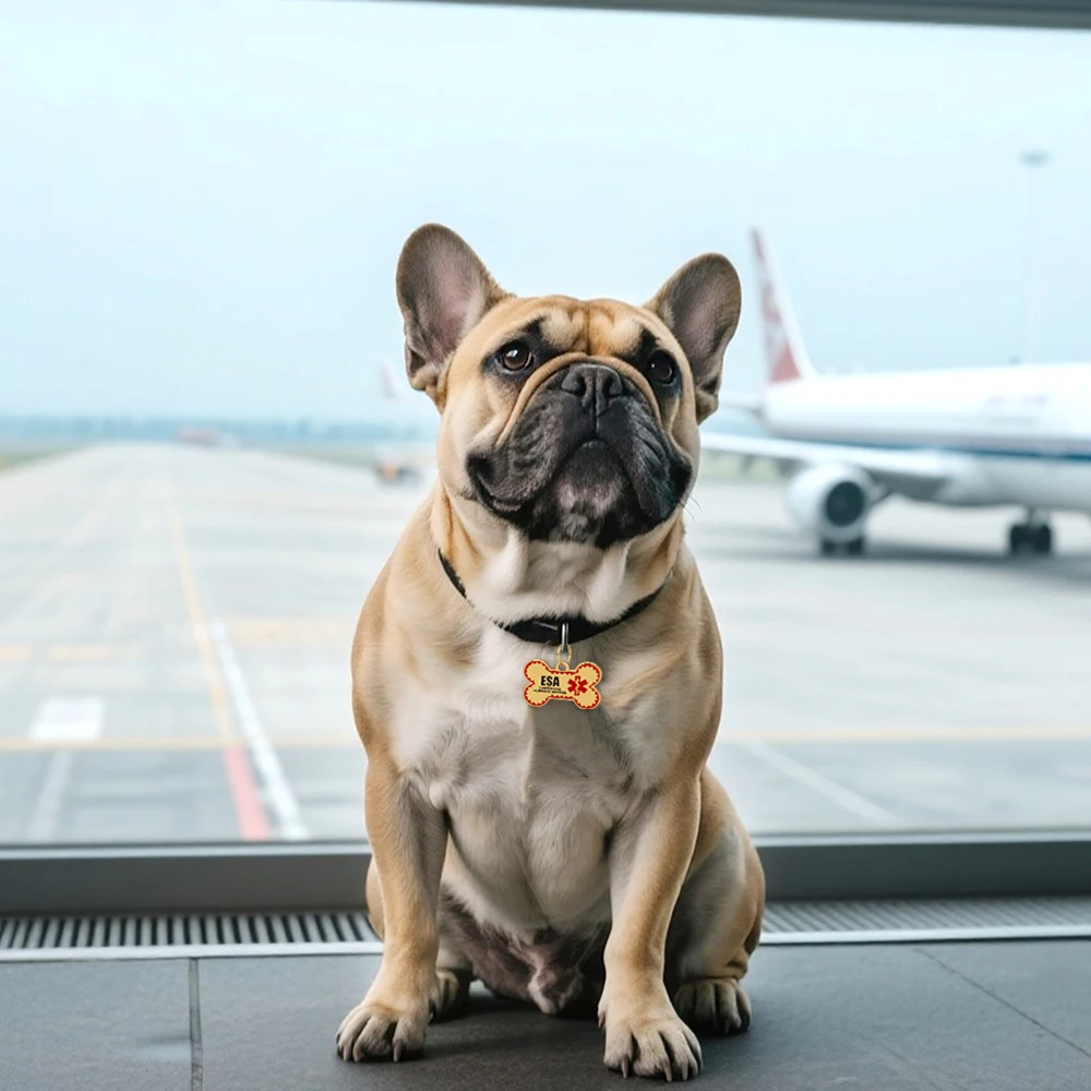 Personalisierte ESA-Hundemarke aus Edelstahl – Individuelle Emotional Support Animal (ESA) Haustier-ID-Anhänger in Knochenform – Detail 15