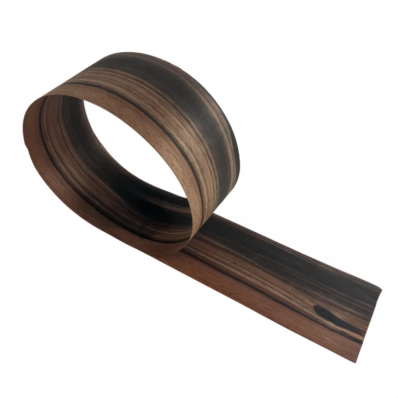 2Pcs Natural Ebony Wood Veneer, 0.5mm Thick Real Wood Veneer, Guitar Top Veneer, Furniture Edge Banding 100x10cm