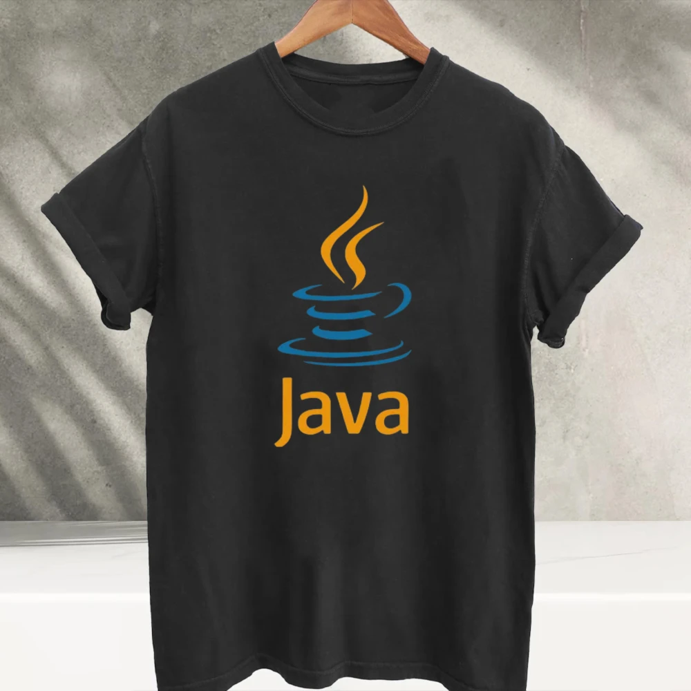Java Programming Coffee Cup Graphic T‑Shirt Developer Coder Geek Print O‑Neck Short Sleeve Soft Cotton Loose Tops for Men Women