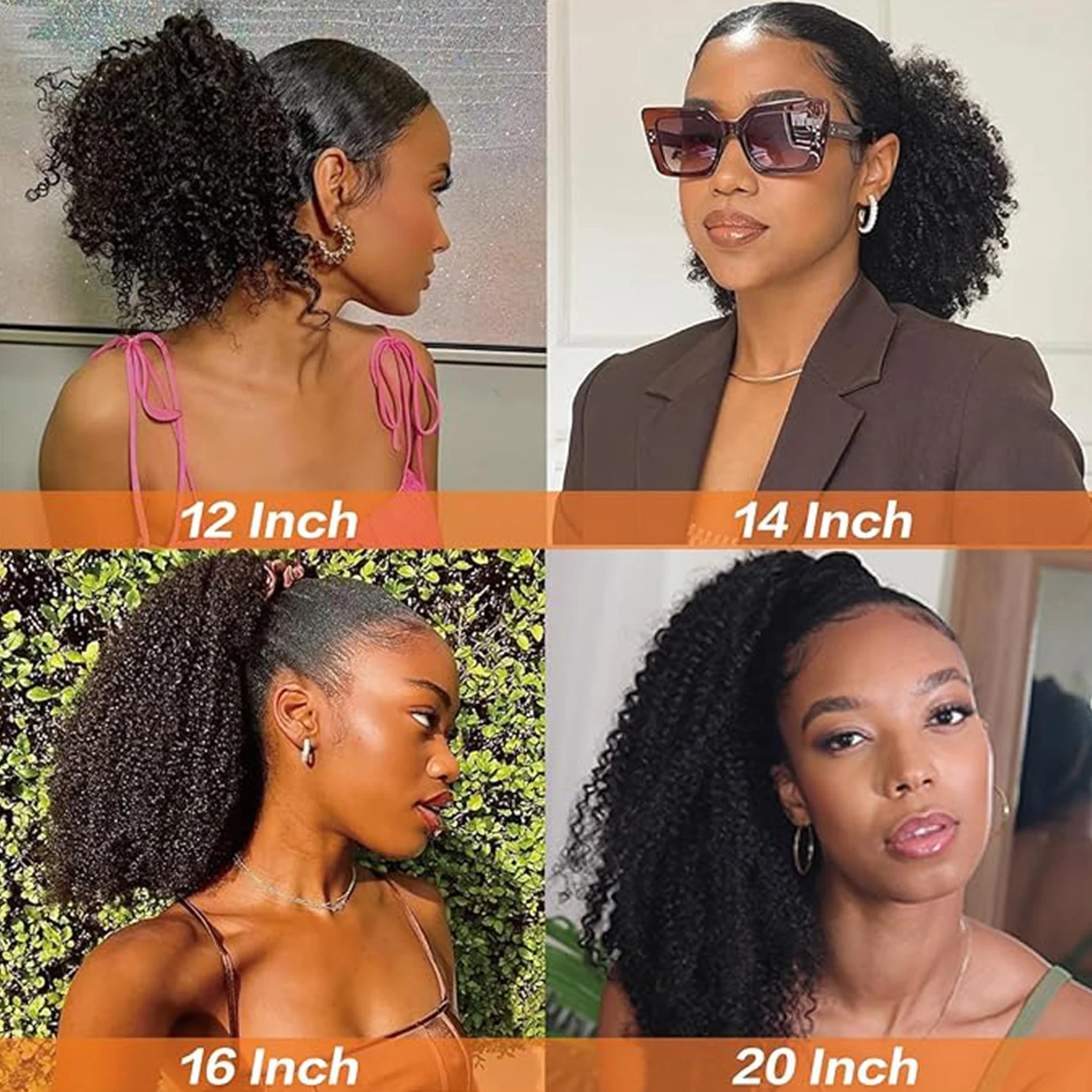 Натуральный афро-кудрявый хвост на шнурке, настоящие человеческие волосы для наращивания, конский хвост, заколки для волос для женщин и девочек