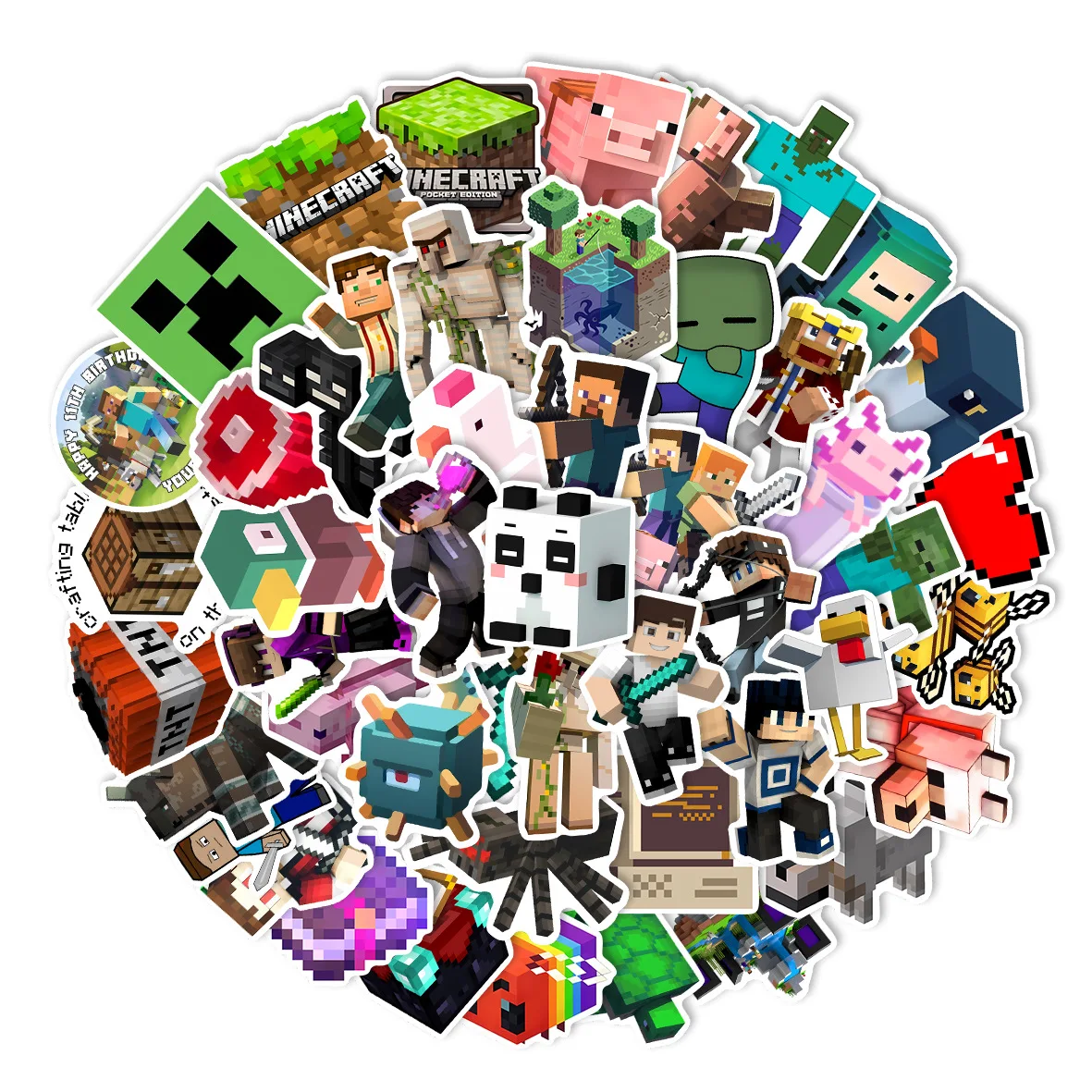 Laptop Accessories Cute - 50/60/65pcs Stiker Kartun Minecrafte Dekoratif untuk