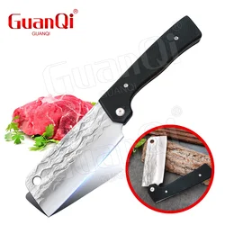 Folding Kitchen Chef Knife Stainless Steel Handmade Forged Cleaver Knife Sharp Fishing Knife Cutter Butcher Knife G10 Handle