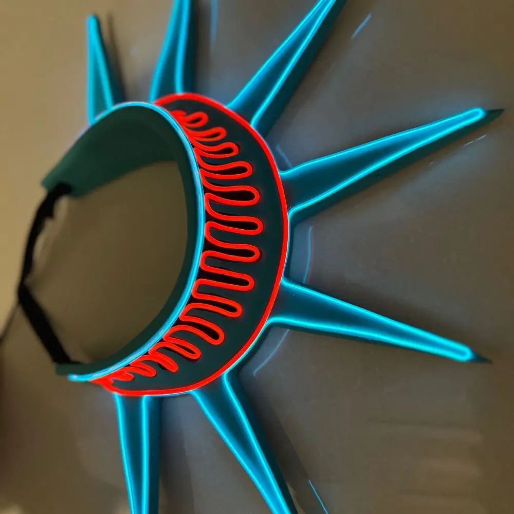 Luminous Freedom Statue Headband Masquerade Party Costume Accessory Statue of Liberty Props Torch Photography Prop