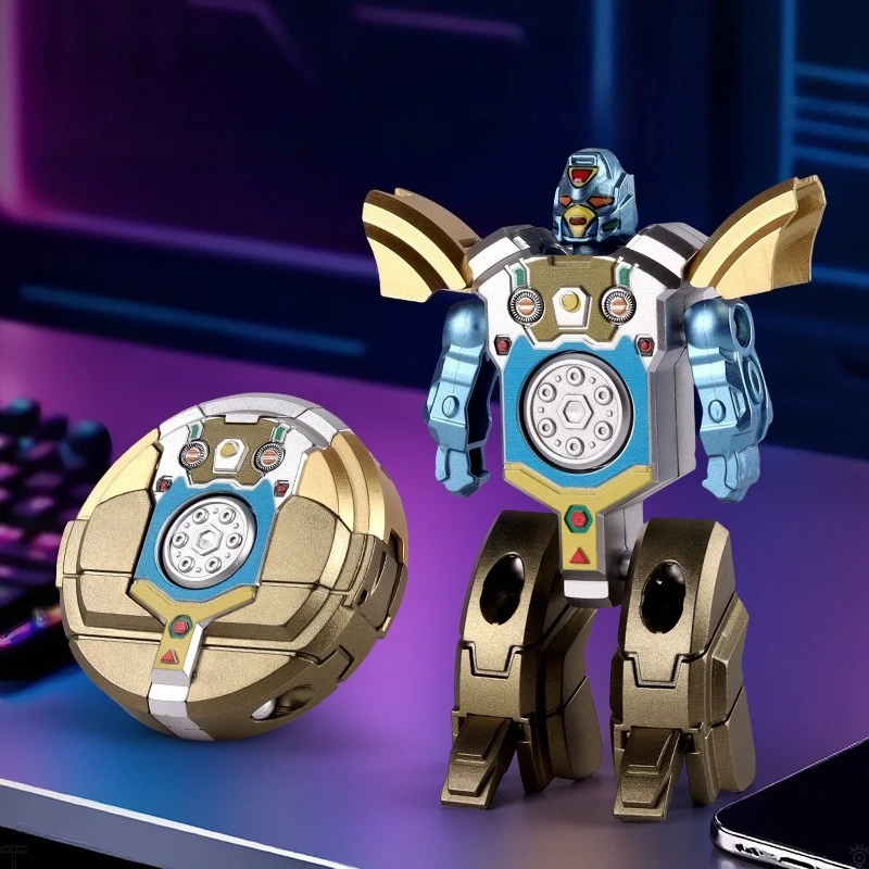 Transformujący się robot, fidget spinner, bączek do kręcenia w dłoni, gyro na opuszki palców, metalowy zabawka antystresowa EDC, redukująca niepokój dla dzieci.