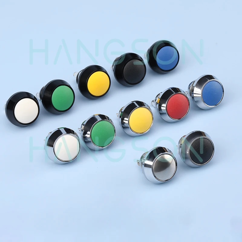 12MM Dome Head Momentary Push Button Switch Screw Terminal Push Button 3A 220V Solder Terminal Colorful Metal Button Switch