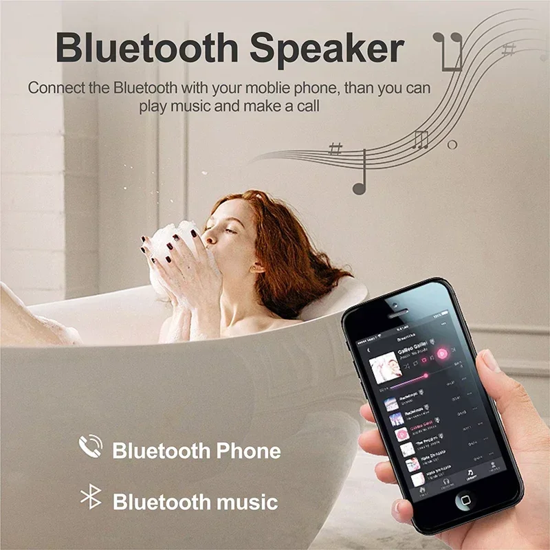 Round Black Frame LED Smart Bathroom Makeup Mirror With Bluetooth Body Induction Defogging 3 Color Light Cosmetic Mirror