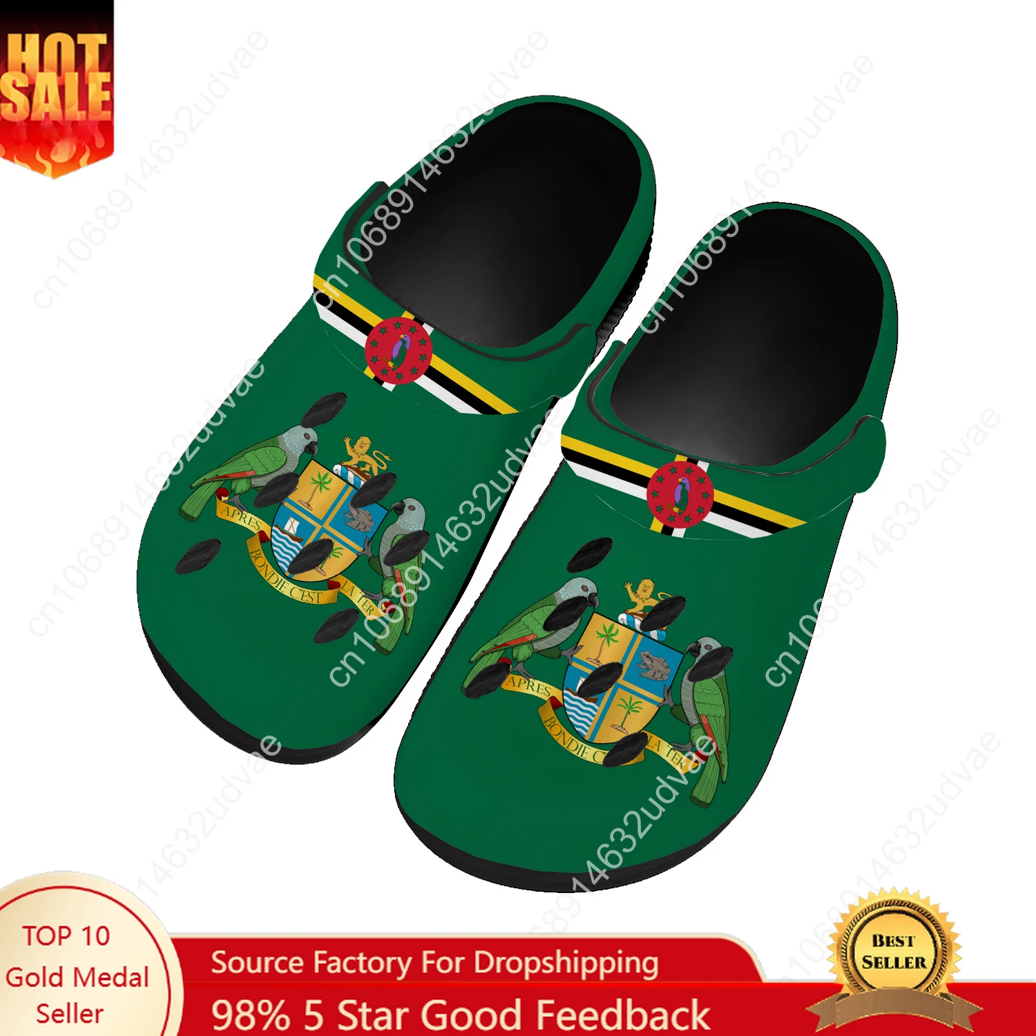 

Commonwealth Of Dominica Water Shoes Men Women Comfortable Home Garden Clogs Customizd Sandals Beach Breathable Hole Slippers