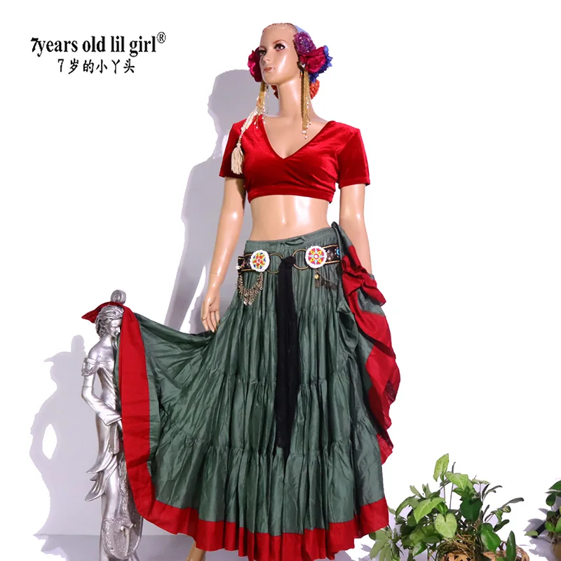 TAS Belly Dance Velvet Fat Chance Tribal Choli Costume Short Sleeve Top FB38