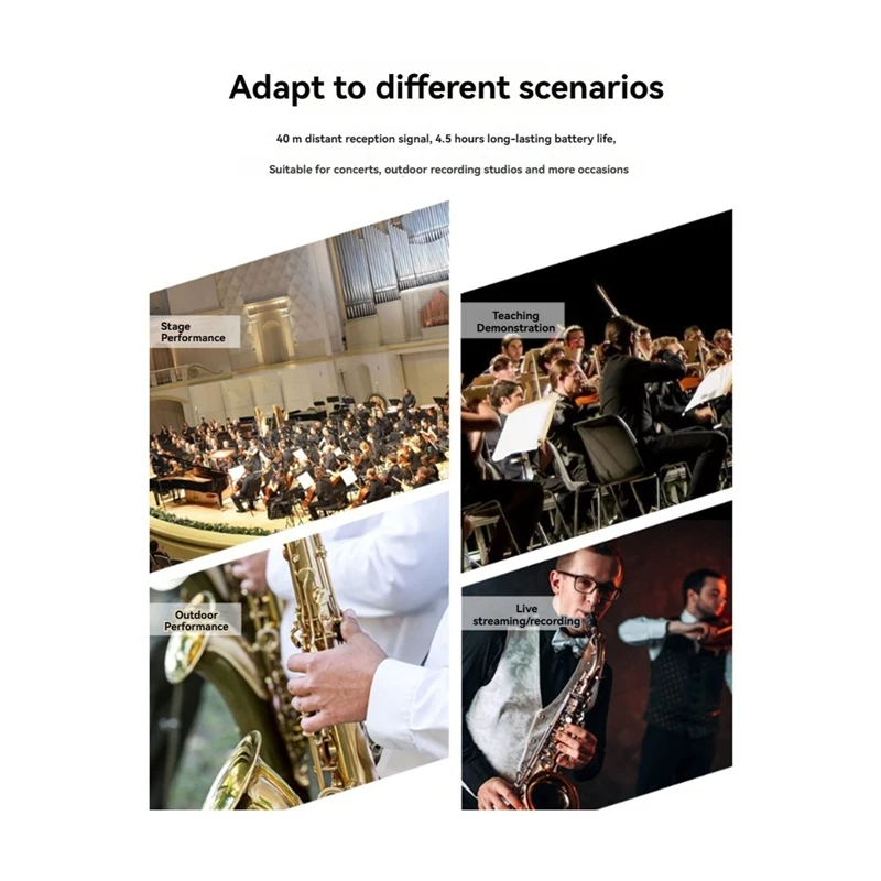 نظام ميكروفون لاسلكي UHF 2.4G لمجموعة أدوات استقبال وجهاز إرسال الساكسفون