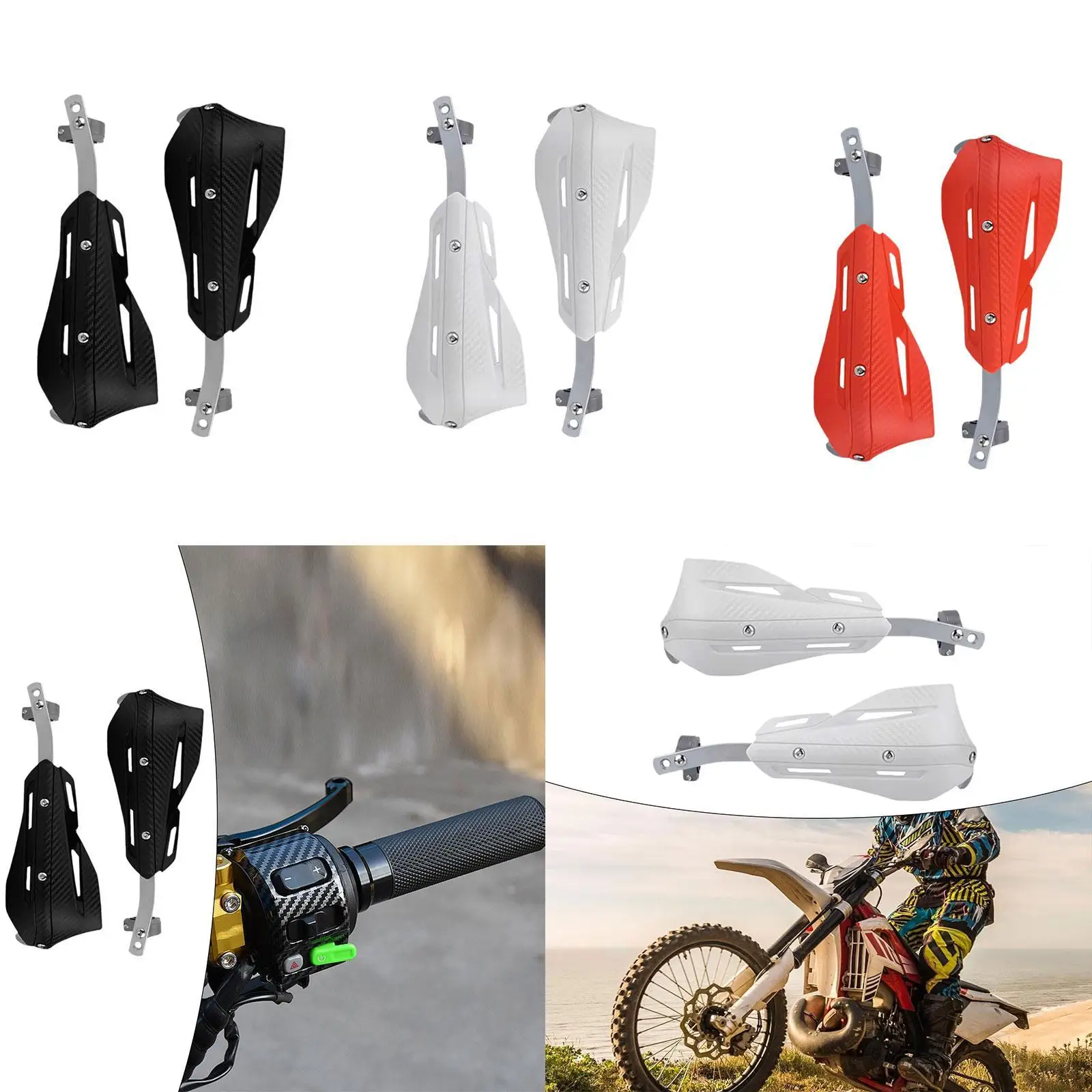 2x 핸들바 가드 커버 알루미늄 합금 핸들 견고하고 설치가 쉬운 쿼드 ATV 모토크로스용 더트 바이크 핸드가드
