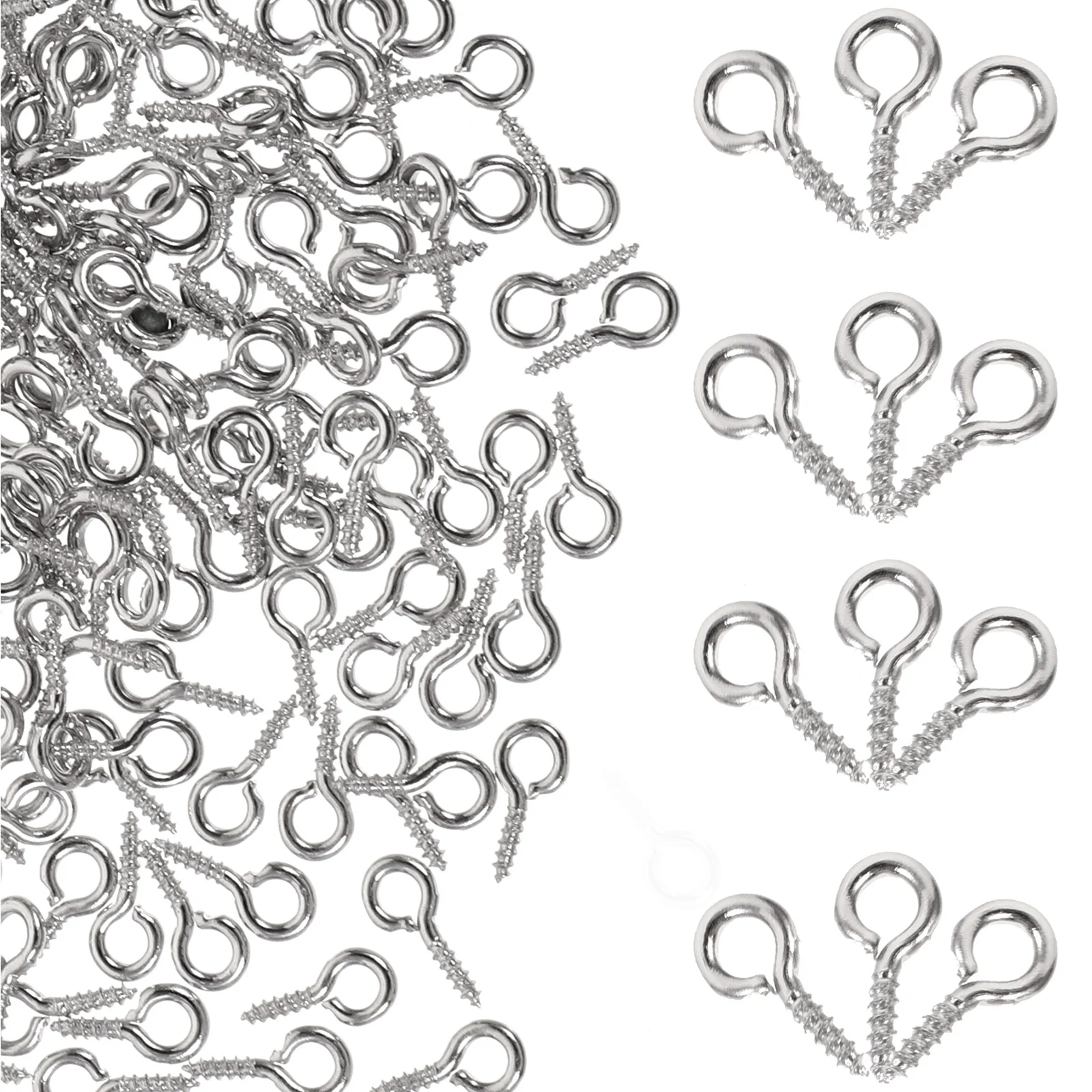 

500 pcs Mini Screw Eye Pin Jewelry Craft Accessories Diy Bracelet Necklace Keychain Charms Science Project Hanging Supplies For