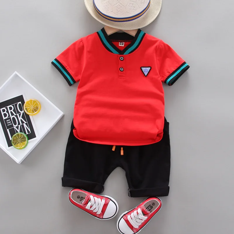 Baby Little Boy\'s Clothing Set Summer Red White Children Kid\'s Sport Suit Toddler Boys Formal Clothes Sets 1 2 3 4 Years