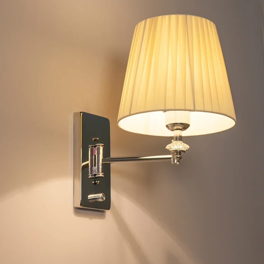 Modern Wall Lights Luminaria Bedside Reading Lamp  Swing Arm E27 Crystal Bathroom Lights