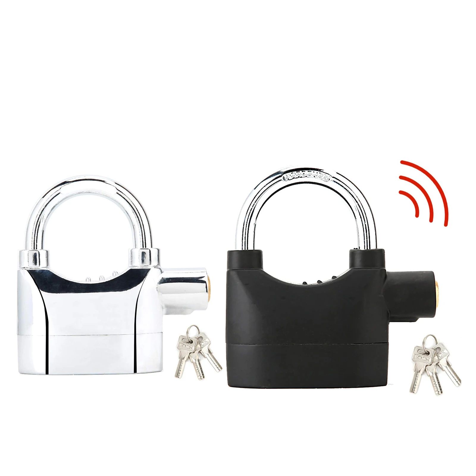 High-Security Alarm Padlock: 110dB Alert – Ideal Heavy-Duty Security Lock for Home, Gate, Bike Use with 3 keys(Durable Design)