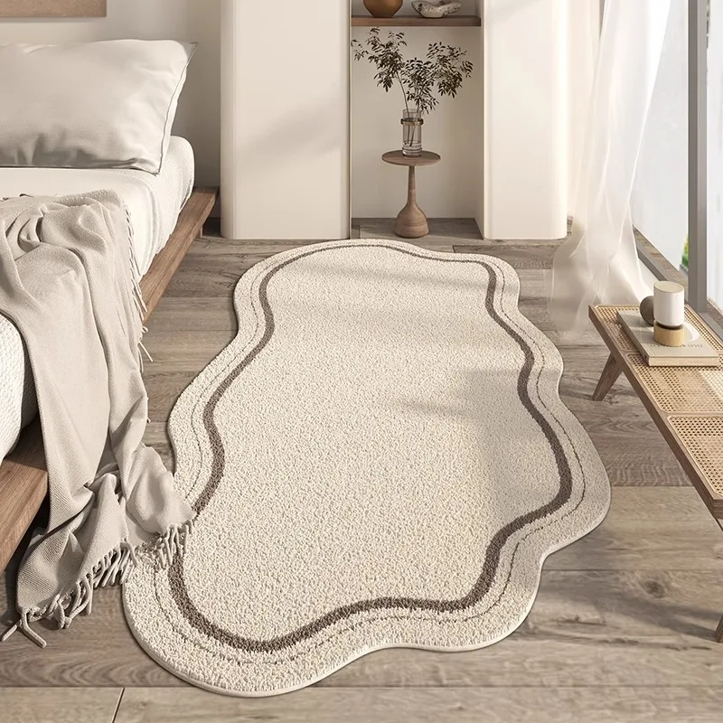 Unregelmäßige Wohnzimmer-Teppiche für große Fläche, minimalistischer Schlafzimmer-Nachttischteppich, Plüsch-Couchtischteppiche, weicher, bequemer Teppich, Alfombra