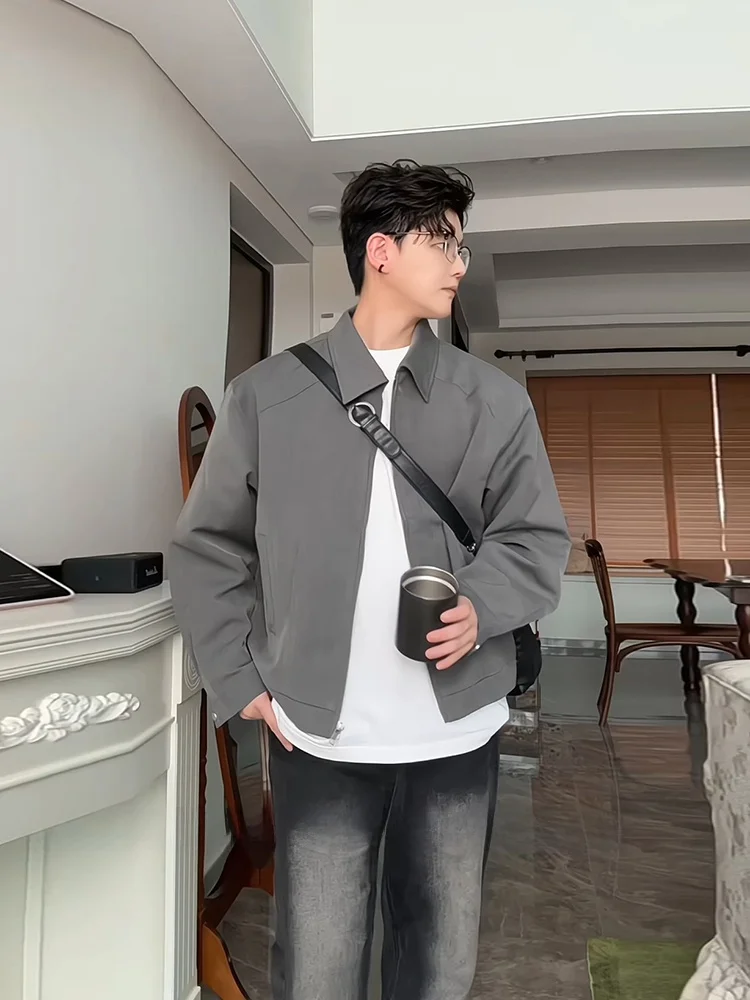 

Мужской повседневный пиджак Cleanfit: модный дизайн, осенняя верхняя одежда свободного кроя, защита от сминания, смесь полиэстера