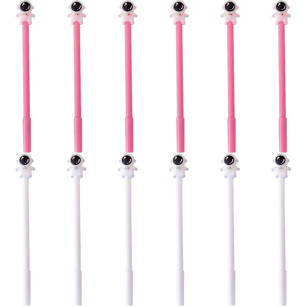 

12Pcs Gel Writing Pens Smooth Ink Comfortable Grip Cartoon Astronaut Design School Office Student Signature Pens