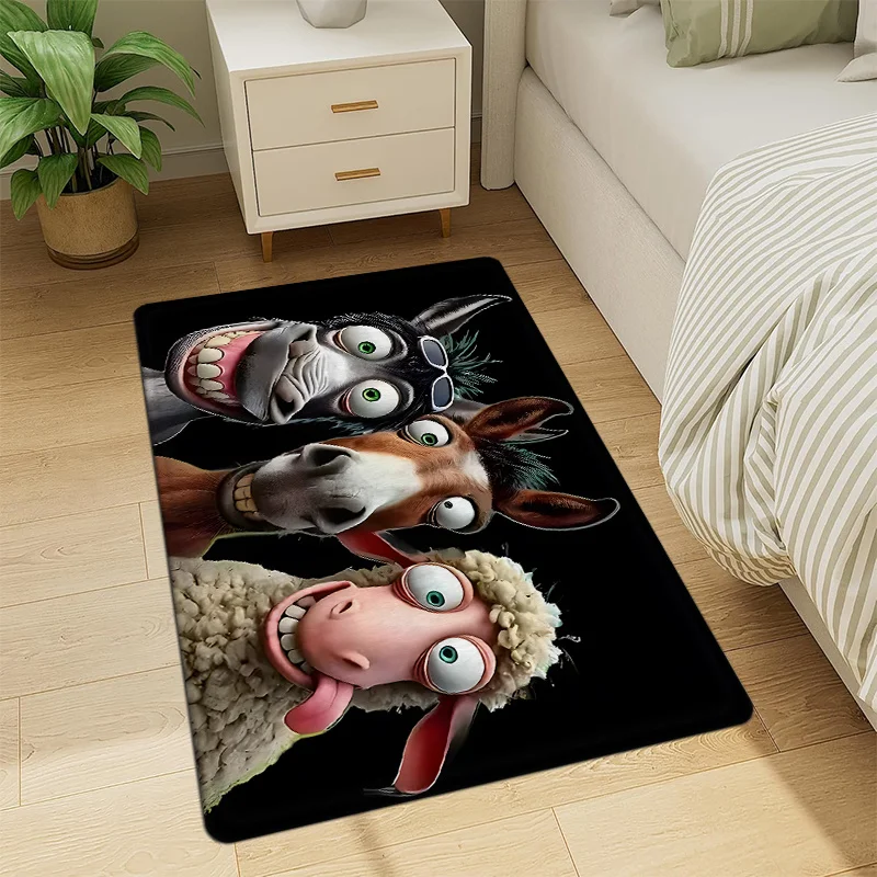VIKAMA Animated Animal Carpet Cartoon Fun Floor Mat Door Mat Welcome Mat Rug For Bedroom Carpet For Living Room Bathroom Mat