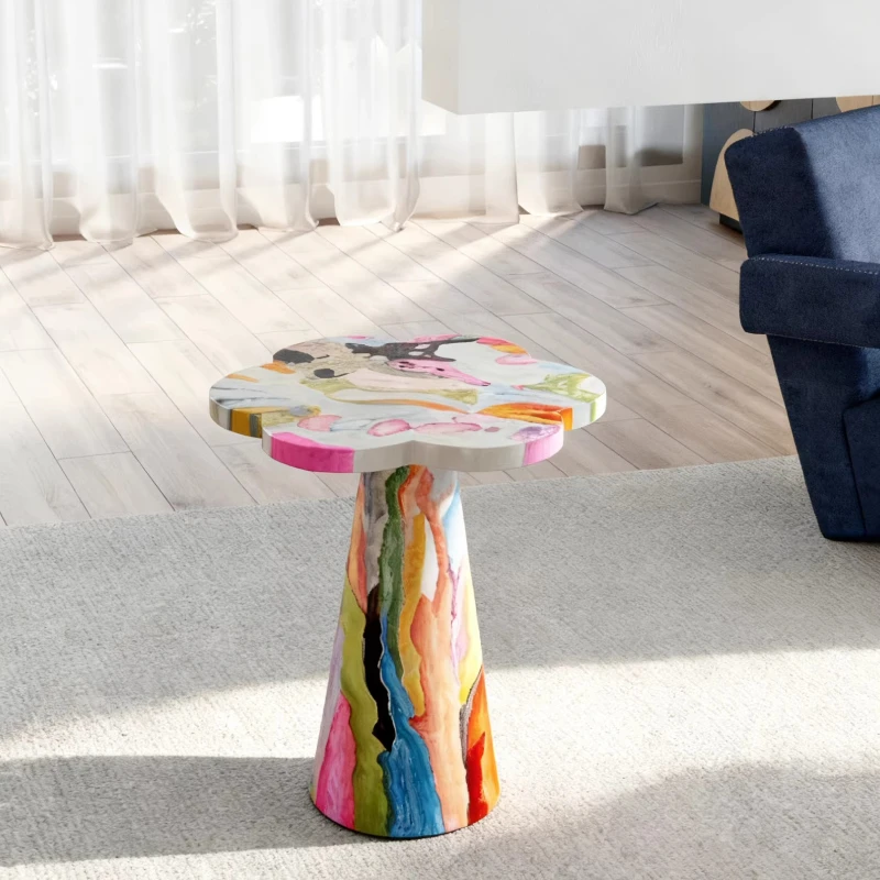 

Картина в стиле абстрактного искусства с цветочными лепестками, ручная роспись по краю, для углового дивана в гостиной.