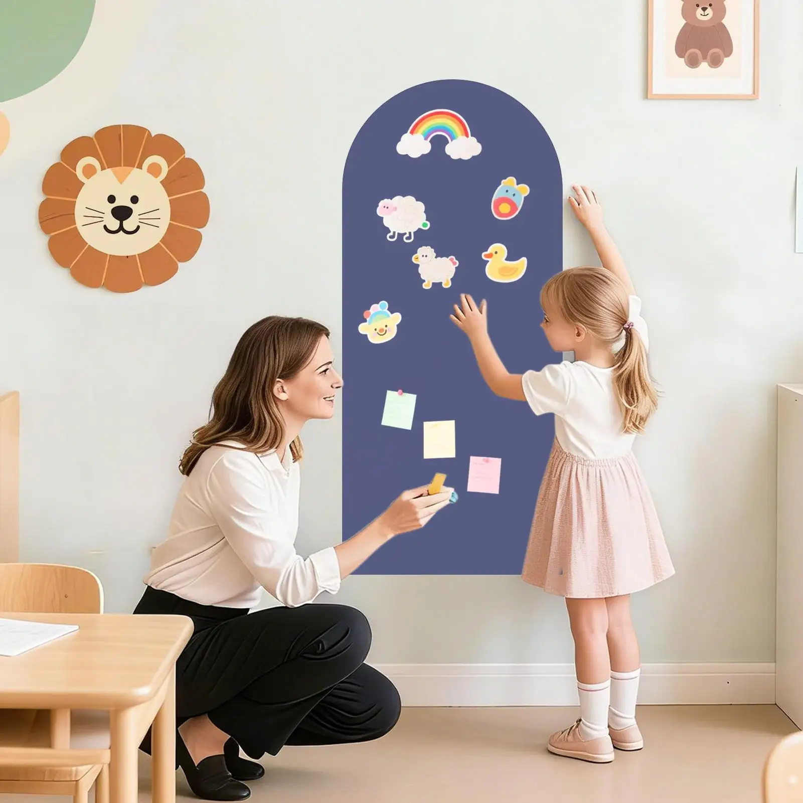 Wall Chalkboard Reusable Interactive Stickers Peelable Large Chalkboard For Wall For Students Teachers Indoor Bedroom School