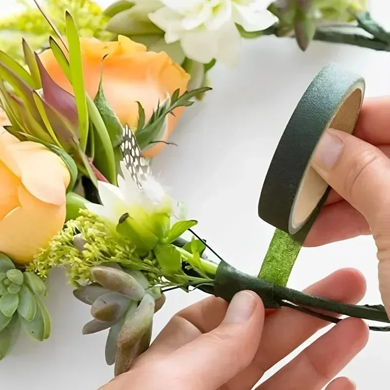 

3Rolls Green Bouquet Floral Tapes Self-adhesive Stamen Wrapping Paper Tape DIY Flowers Decor for Florist Wedding Party Props