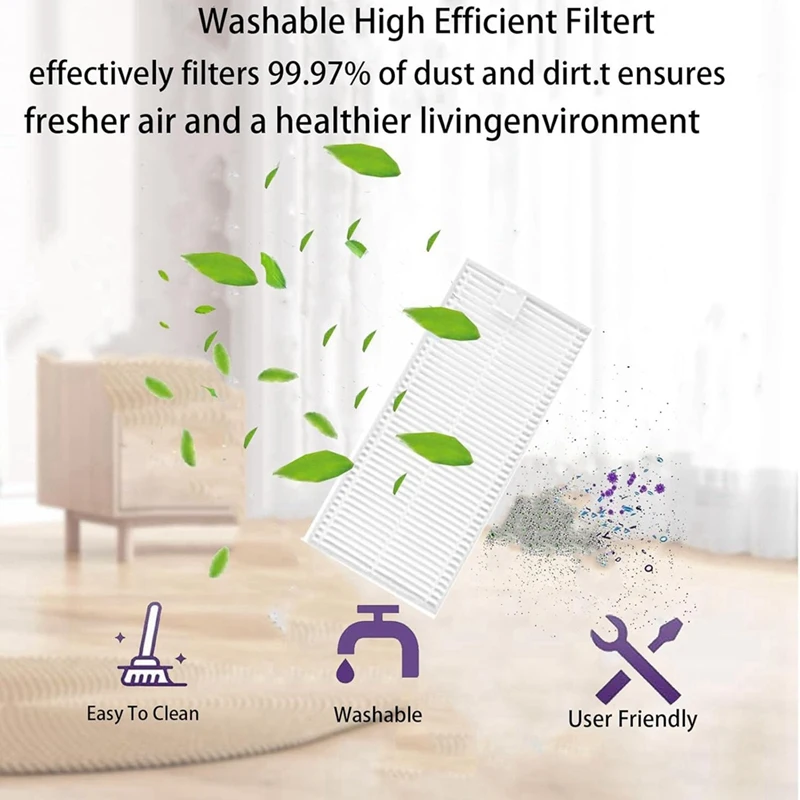 Комплект запасных частей PORK для робота-пылесоса Eureka J20, аксессуары, основные боковые щетки, фильтр Hepa, мешок для пыли