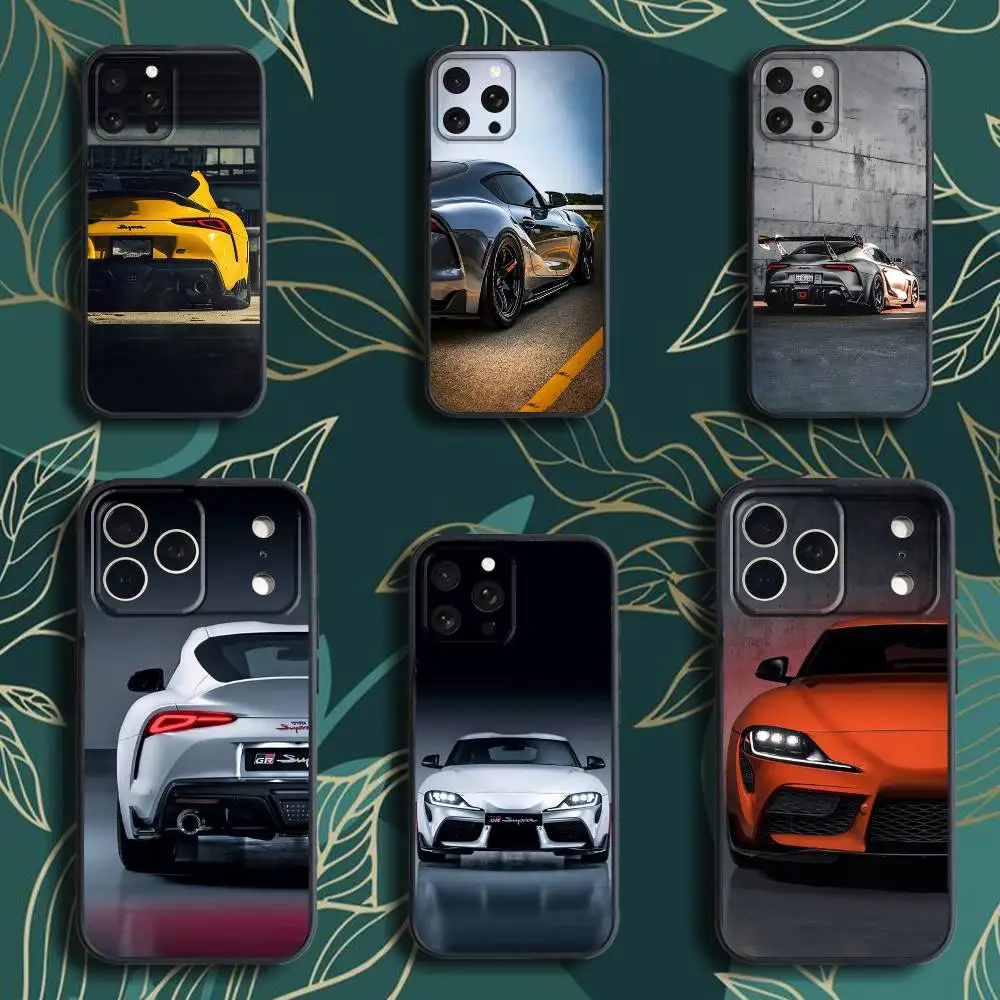 

Car T-Toyo-ta-ES GR Supra Phone Case For iPhone 17,16,15,14,13,12,Pro,Max,Plus,E,SE4,Air,Mini Black Soft Box