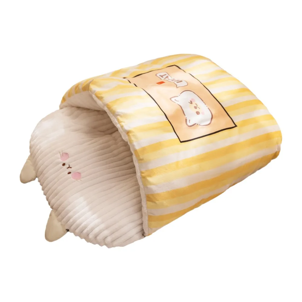 

Cute Cartoon 3D Cat Sleeping Bag Warm Semi-enclosed Tunnel Cat Nest Comfortable Soft Dog Kennel Medium-Sized Pets