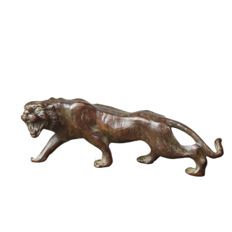 Retro tiger animal ornament solid casting twelve zodiac tiger home decoration tiger bronze statue animal sculpture