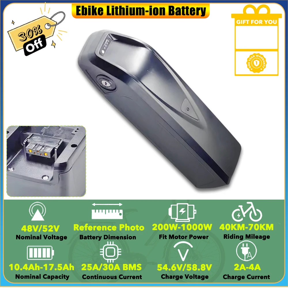 Rad Power Electric Cargo Bike Lithium-ion 48V 17.5Ah 10.4Ah 14Ah 15Ah Battery for RadRunner Plus RadWagon 4 RadMini RadRover