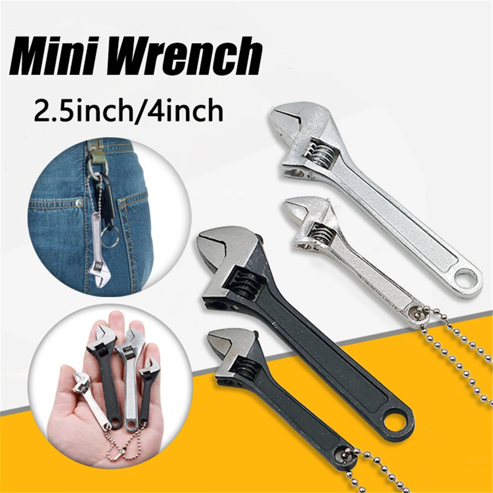 2.5/4-Inch Mini Adjustable Spanner Portable Alloy Steel Micro Adjustable Wrench Multifunction Small Spanners Durable Hand Tools