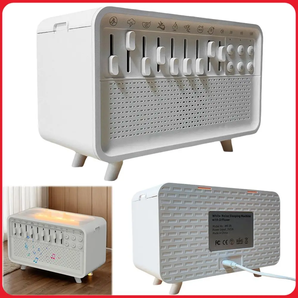 

Увлажнитель воздуха с эффектом пламени и белым шумом, 8 звуков природы, Bluetooth-колонка, ночник для младенцев, детей и взрослых