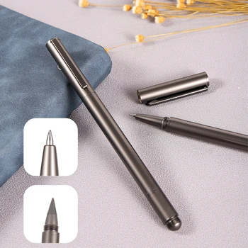עט ג'ל 2 ב-1 + עיפרון נייד עט בעל תפקוד כפול ללא חידוד עיפרון לימוד משרד כתיבה עסקית אמנות סקיצה מתנת נייר מכתבים