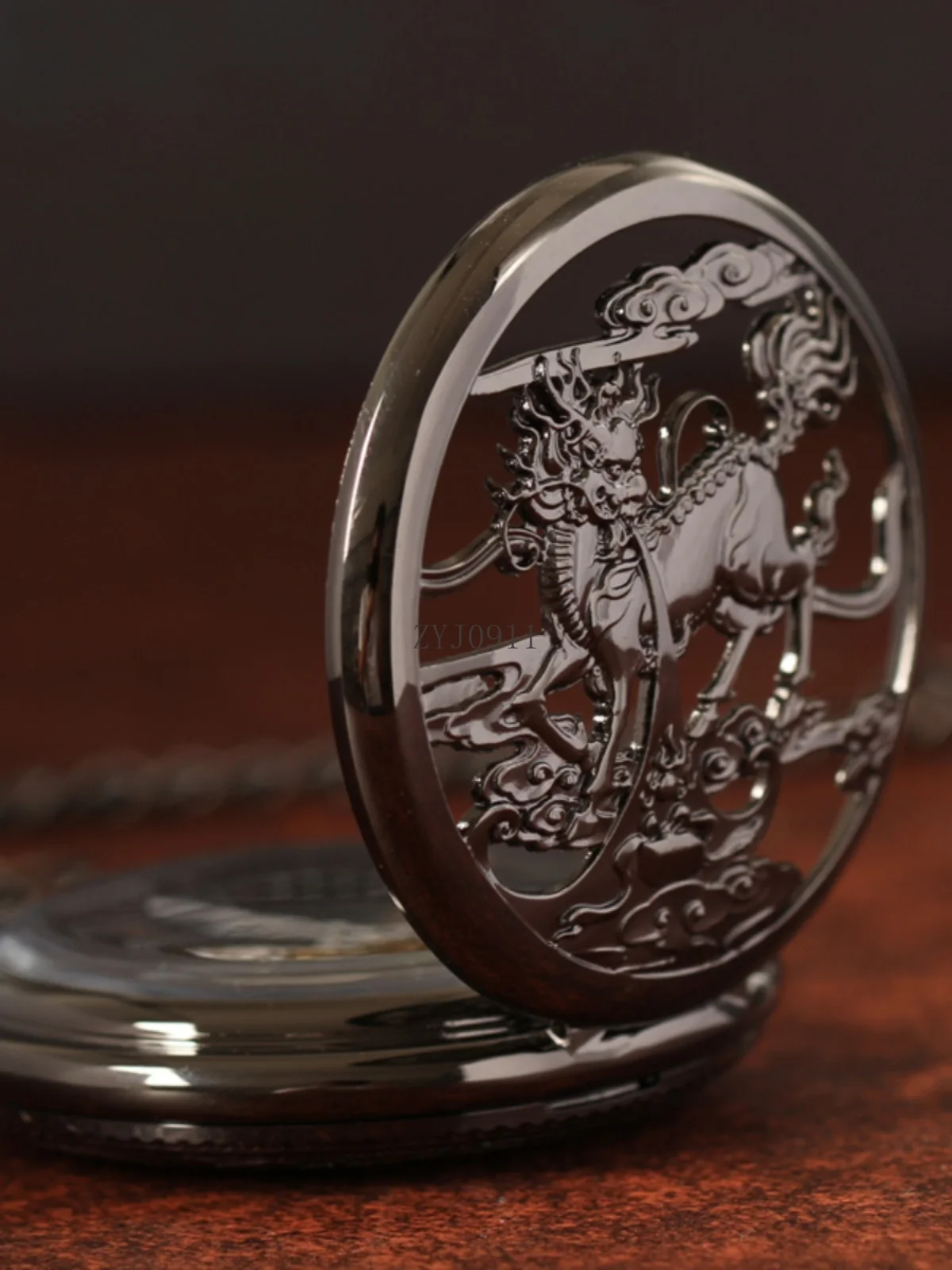 นาฬิกาพกกลอัตโนมัติเต็มรูปแบบย้อนยุคพลิกคิดถึงสร้อยคอนักเรียนกลวงจี้นาฬิกา