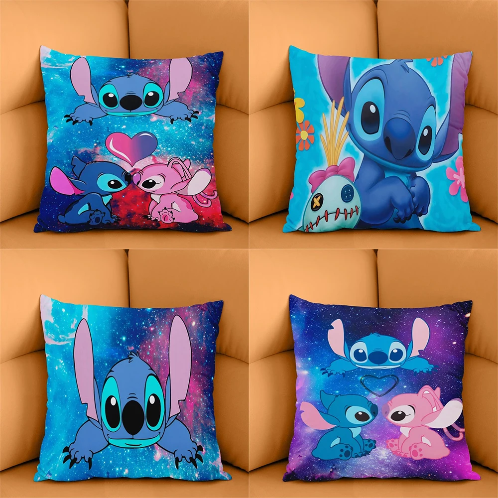 Cute Disney Stitch Pillowcase Living Room Sofa Cushion Cover Home Bedroom Kawaii Room Decoration Children Gift