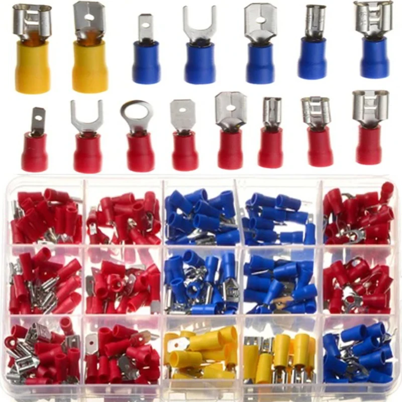 280Pcs/box Male Female Rubber Insulated Terminals Cable Lugs Wire Connector Electrical Crimp Terminal Assortment Set Kit