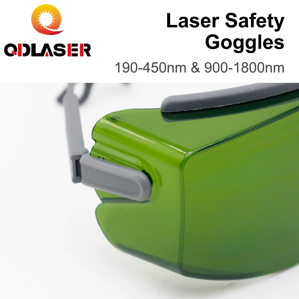 QDLASER แว่นตาป้องกันเลเซอร์แว่นตานิรภัย 190-450nm และ 900-1800nm OD8 + CE สําหรับไฟเบอร์เลเซอร์เครื่องหมายและตัด