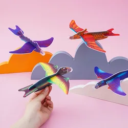 25Pc Cartoon Dinosaur Foam Hand Throw Flying Airplane Outdoor Toy for Kids Birthday Party Favors Pinata Stuffers Carnival Prizes